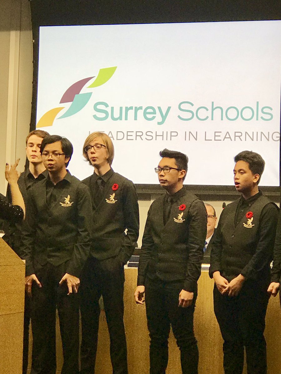 Super proud of <a href="/JohnstonHeights/">Johnston Heights Sec</a> choir who performed at the Inaugural Board Meeting- thanks to Nancy Lay, who directed and <a href="/CoryMcLaughlin/">Cory McLaughlin</a> Principal. <a href="/Surrey_Schools/">Surrey Schools</a>