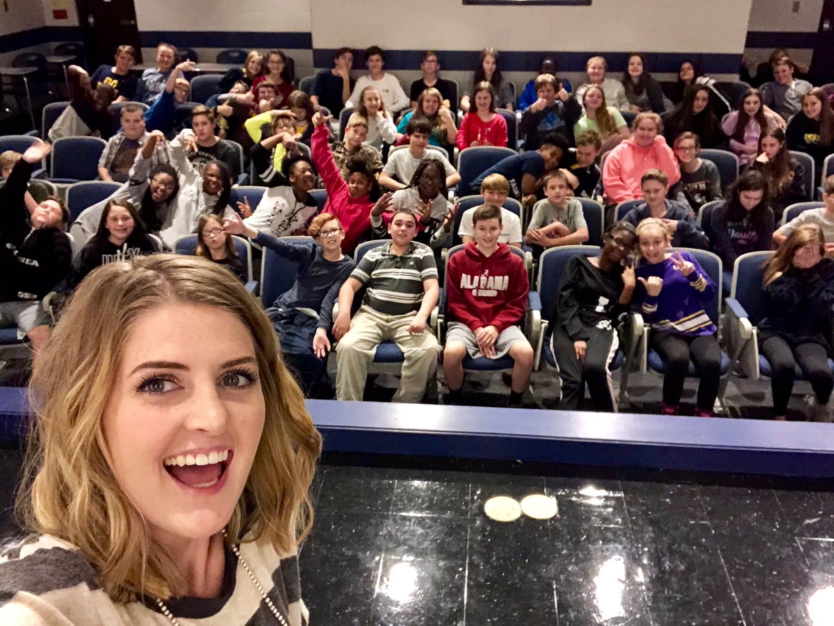 AnthonyTyroneB2's tweet photo. Elizabeth Gregg at Buckhorn Middle School speaking with 7th Grade Science classes. Four F’s in school isn’t bad (Faith, Family, Friends, &amp; Fighting Cancer) @KFosterEDU @mjahrausedu @BuckhornMiddle @MadCoSchools @Apeemac @mr_k_bms #cancersucks #shesaSURVIVOR  #AllMeanAllMCSS https://t.co/Fyzw1QsxZX