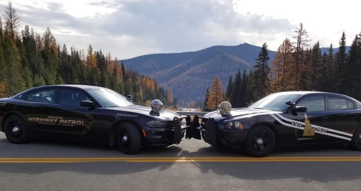Trooper_TJ's tweet photo. @MTHwyPatrol and @IdahoStPolice
Neighbors, partners, and this weekend... rivals.
Griz at the Vandals.
We’re coming at ya. We have the Little Brown Stein if you wanna look at it, but it’s coming home with us! #GoGriz #MoscowBound #BorderBattle https://t.co/eoTuAwDRKO