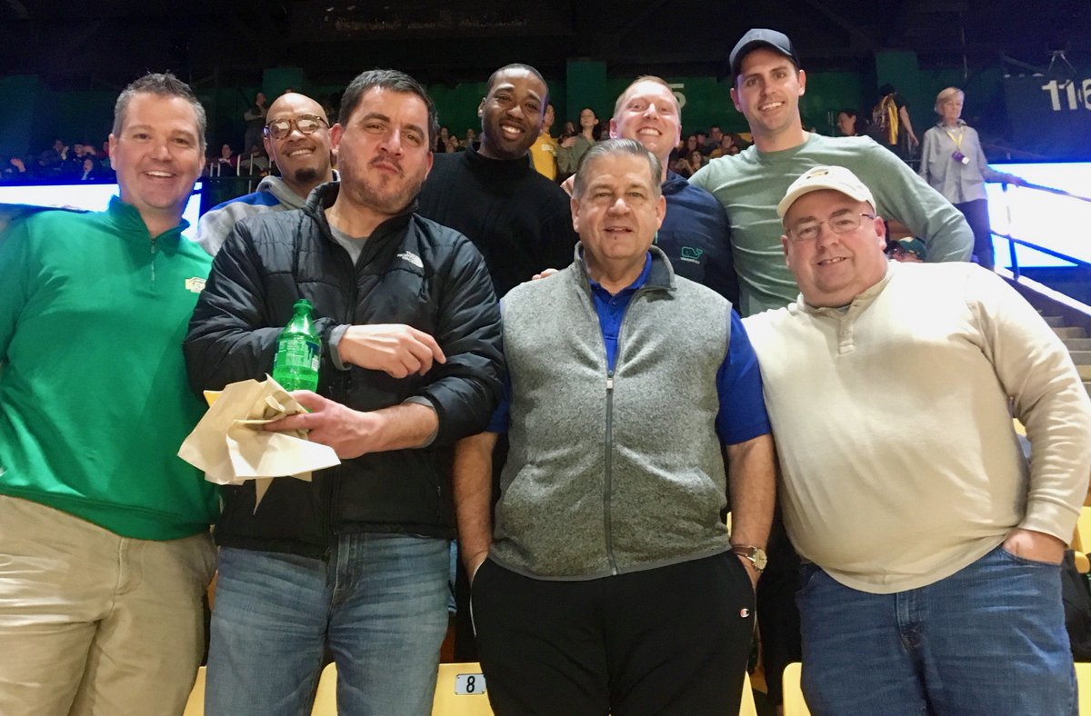 #VHSL officials stick together. Rodney Adamson, <a href="/jcaruso5/">Jerry Caruso</a>, Steve Gordon, @cboavp (front row), along with <a href="/pdgreene62/">Irvin Greene</a>, Glenn Gist, Nick Salcetti and Zach Halley (back row) came out tonight to watch fellow #VHSL official Tim Comer work the <a href="/MasonMBB/">George Mason Men's Basketball</a> game.