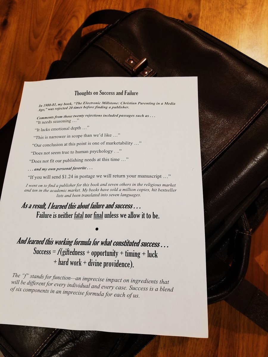 BrewTalks's tweet photo. "If you can dream it and you're gifted in it, you can do it" - Phillip Patterson, speaking on lessons he learned from failures like these 20 rejection letters he recieved for his first book https://t.co/iiJC4429EP