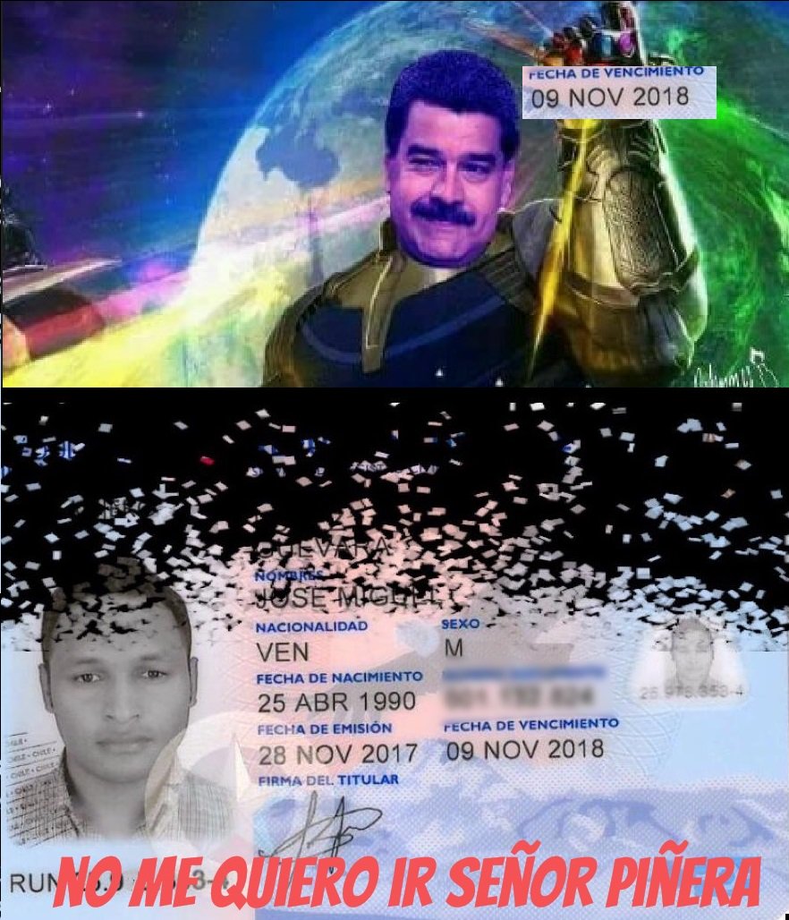 JosexLopez's tweet photo. Desde hoy comienza la espera, rut vencido, maldito maduro 😄 #VisaDeResponsabilidadDemocratica #VisaDefinitiva #Marvel #spidermanmeme # Extranjeria https://t.co/CFcajDxXvG