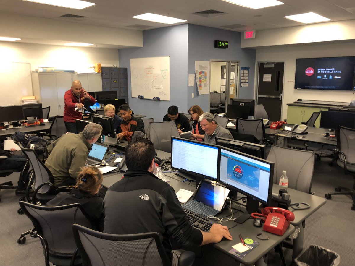 SFDEM_MEC's tweet photo. A very busy day at #SFDEM. We got to celebrate our Dispatch Academy graduates (my 1st graduation as DEM's Exec. Director!) as our #ActivatedSFEOC monitored, messaged & supported the public safety needs re: poor air quality while are hearts were w/our neighbors #ButteCountyFire. https://t.co/gzUraSouFH