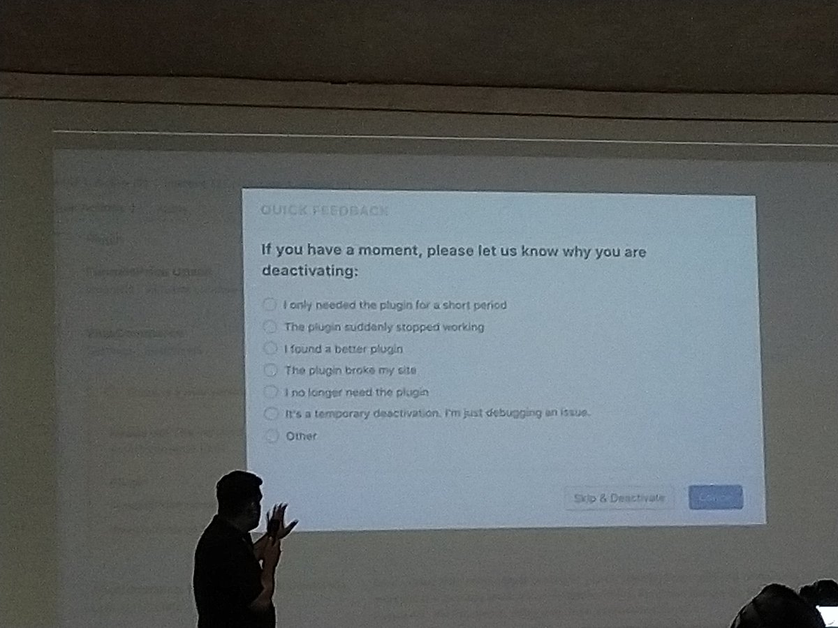 deactivation Freemius feedback on Twitter: The ... form \