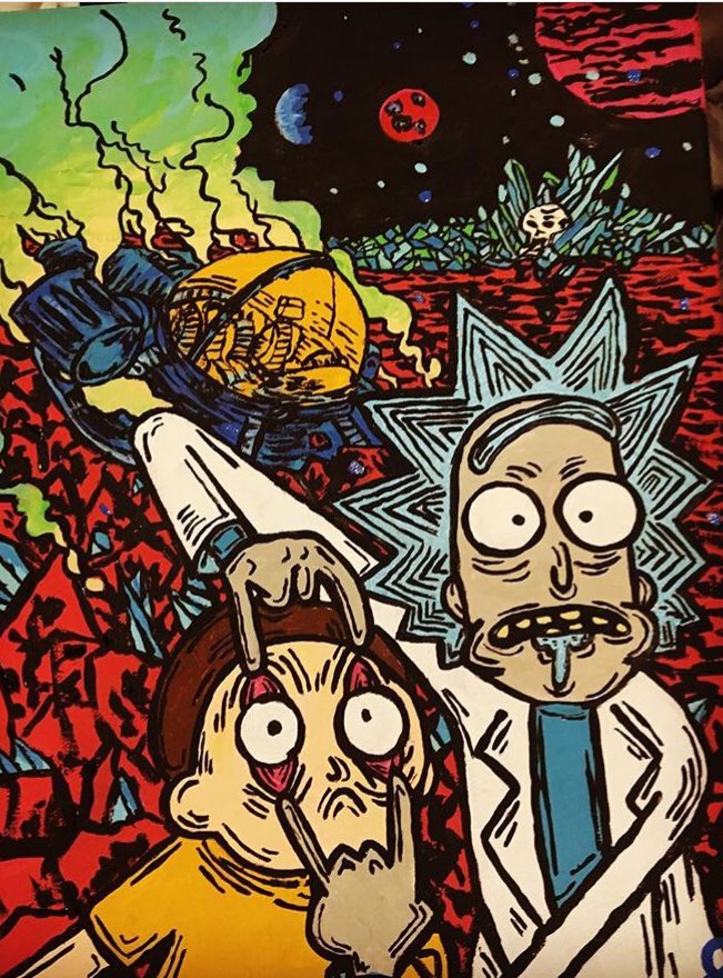 Awe Geez painting 16x20”$75 buy now at Etsy.me/2n87rqk #art #artwork #painting #artlover #buyart #coolart #popart #denverartist #giftideas #uniquegifts #coolgifts #rickandmorty #rickandmortyart #rickandmortyforever #rickandmortyfanart #rickandmortygifts #xmaspresent