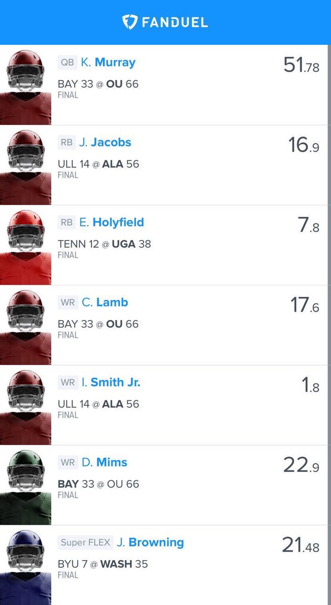 DFStradamus's tweet photo. College Football DFS Day Pass for Saturday $5. π9-2 RECORDπ Includes: Draft Kings and FanDuel Lineups. Deadline to purchase: Saturday 9AM CT #collegefootballlineups #fanduel #draftkings https://t.co/R7adjaVQGT