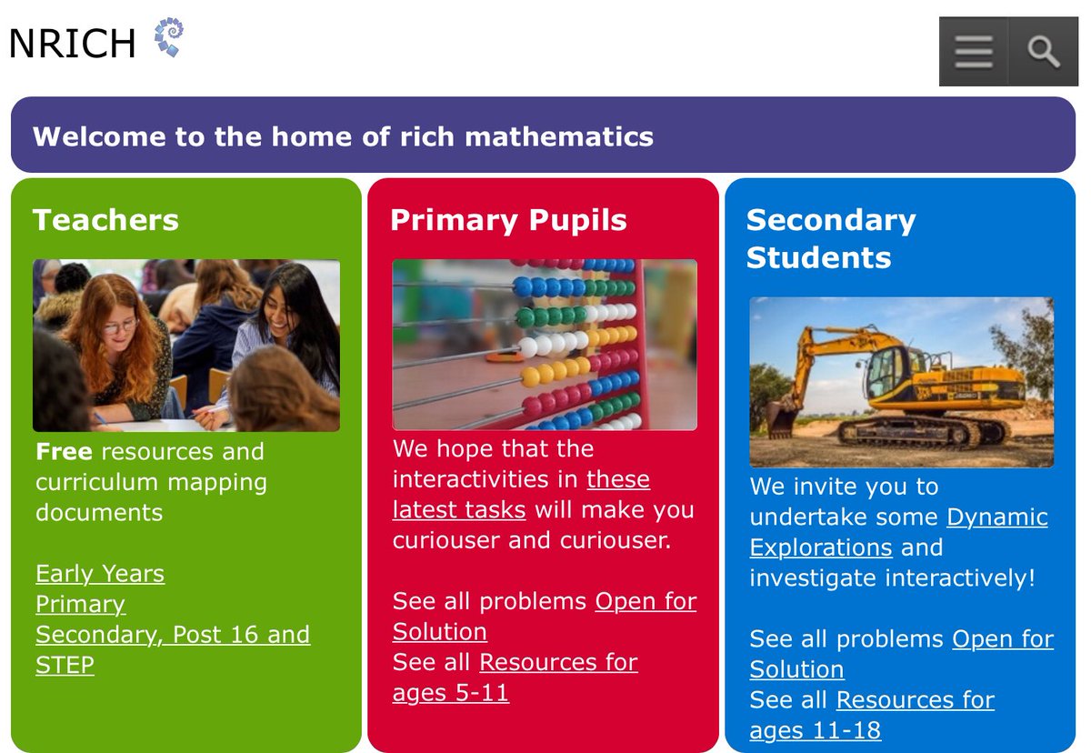 DrBridgetJordan's tweet image. Loving this math resource!  nrich.maths.org  #InteractiveTasks #Resources #ThinkMathematically   @nrichmaths