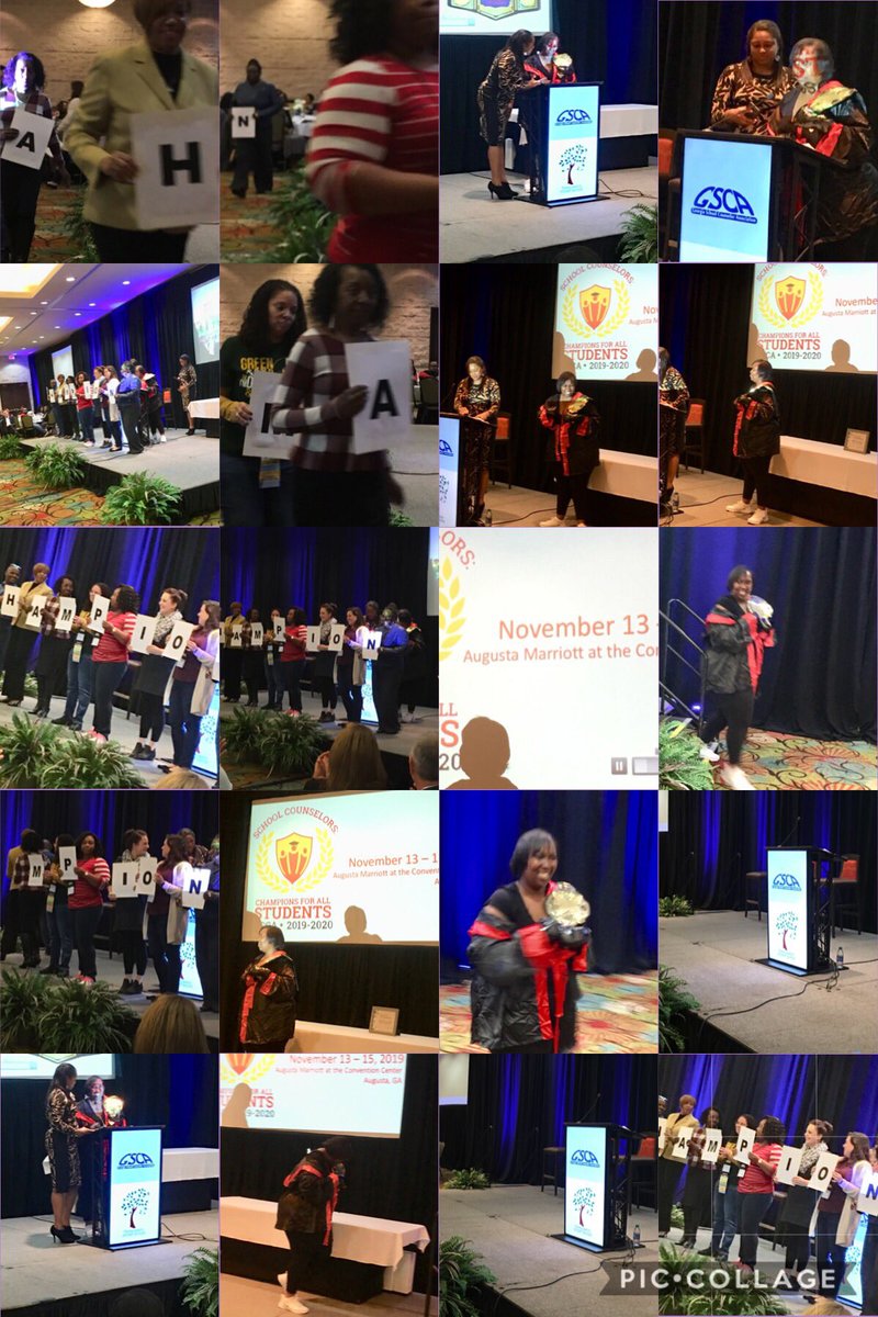 Kudos to @ATL_Counselors as she invites Georgia School Counselors to the Annual Conference in Augusta in 2019! “School Counselors: Champions For Students”  @IAmSonyaWright #champions #wehelpeachother #madamepresident #creative #visionary