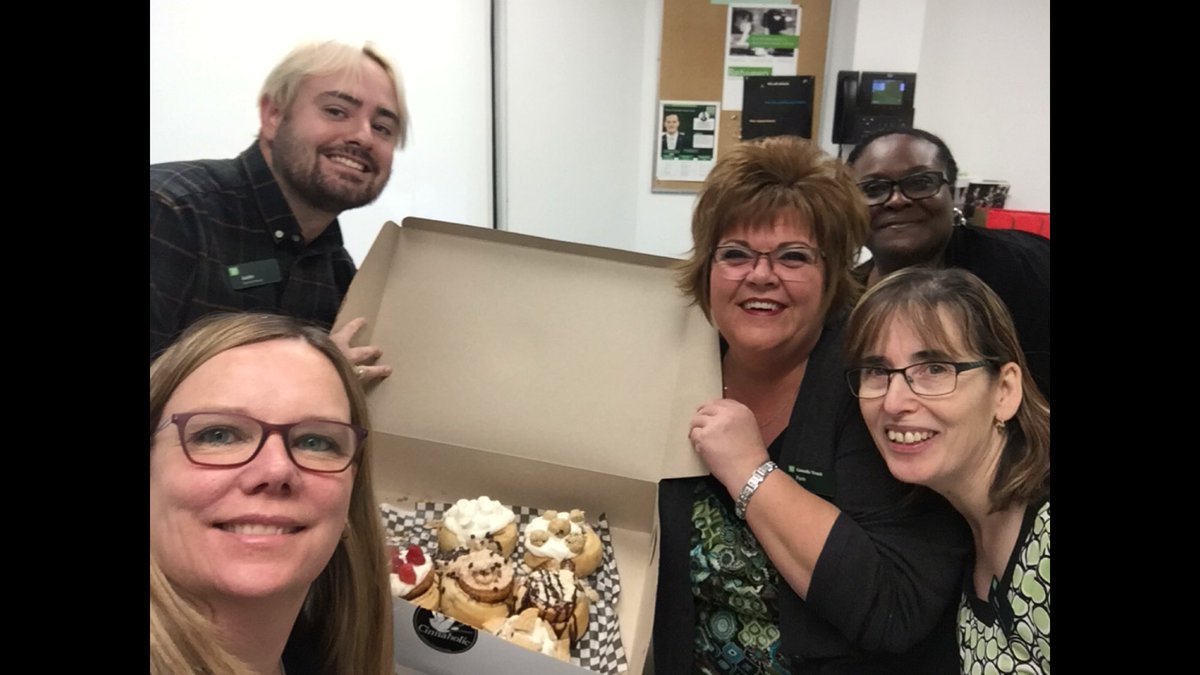 Bought the team some Cinnaholic today. Best Vegan Cinnamon buns in #Yeg Sweet treats for a sweet team. #notsayingbye #willmissCrestwoodteam @AbbasPanju_TD <a href="/robghazal/">Robert Ghazal</a>