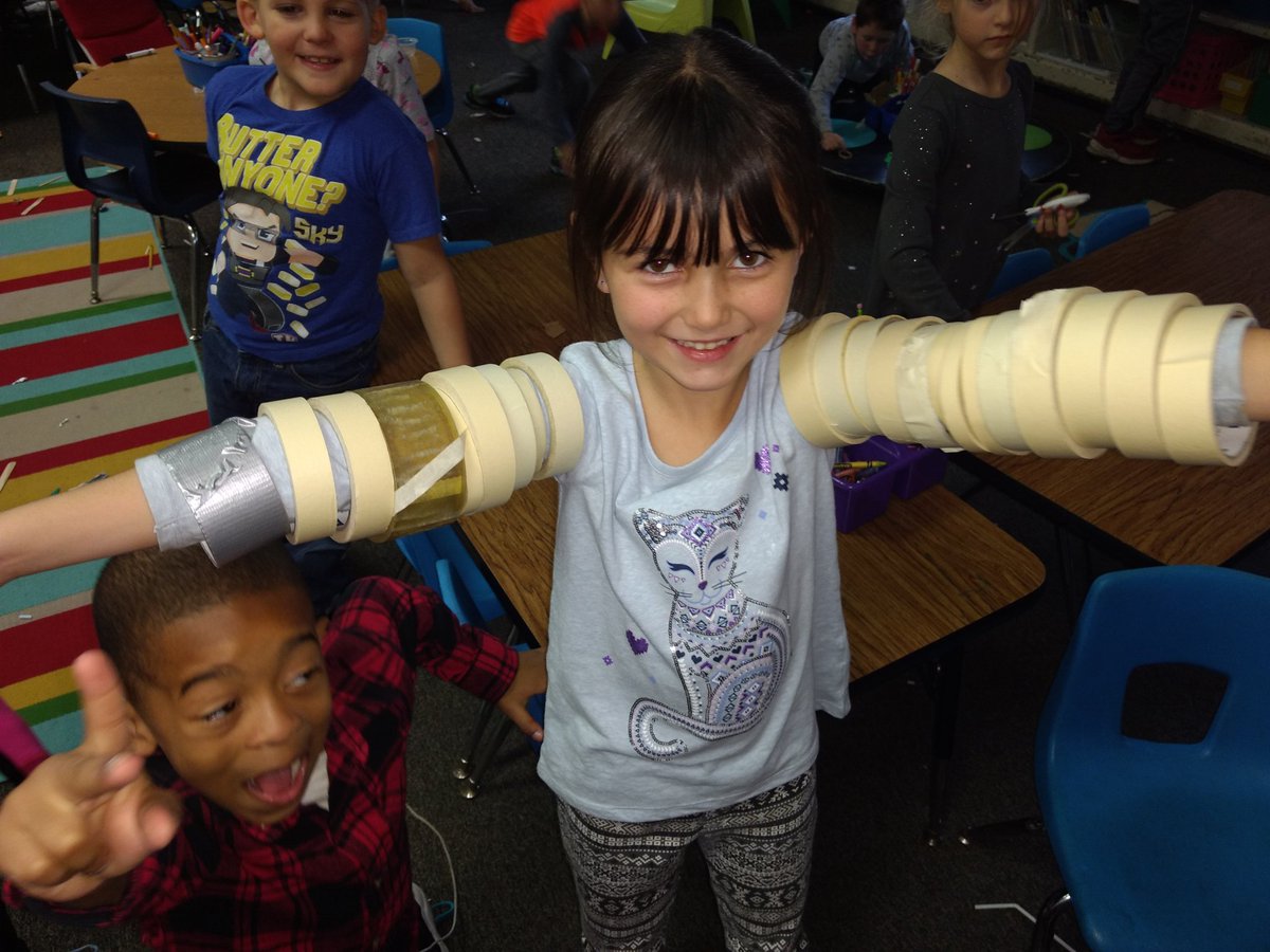 Is it a mummy or a future engineer getting ready for makerspace?