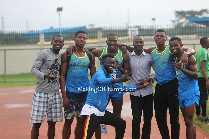 MakingOfChamps's tweet photo. #TeamUniport's quartet of: Friday Bariadora, Eseroghene Oguma, Chidozie Kalu and Kenechukwu Anyadiegwu after winning Bronze in the men's 4x400m with a time of 3:18.97 #WAUGUNIPORT2018 https://t.co/oof8isTHQq