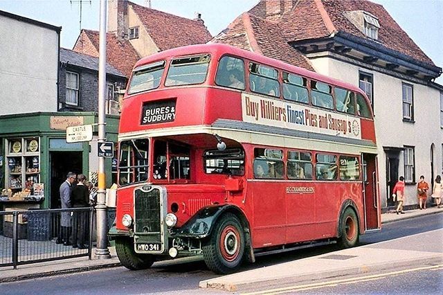 1967 Colchester. Bus coming out of Vineyard St into St John's St. On the left is V.F. Cheek's confectioners, bottom of Scheregate Steps. The photo manages to capture the legendary Mr Cheek himself. In the window were huge unwrapped (unthinkable these d… instagram.com/p/Bp_6jJ4gCh6/