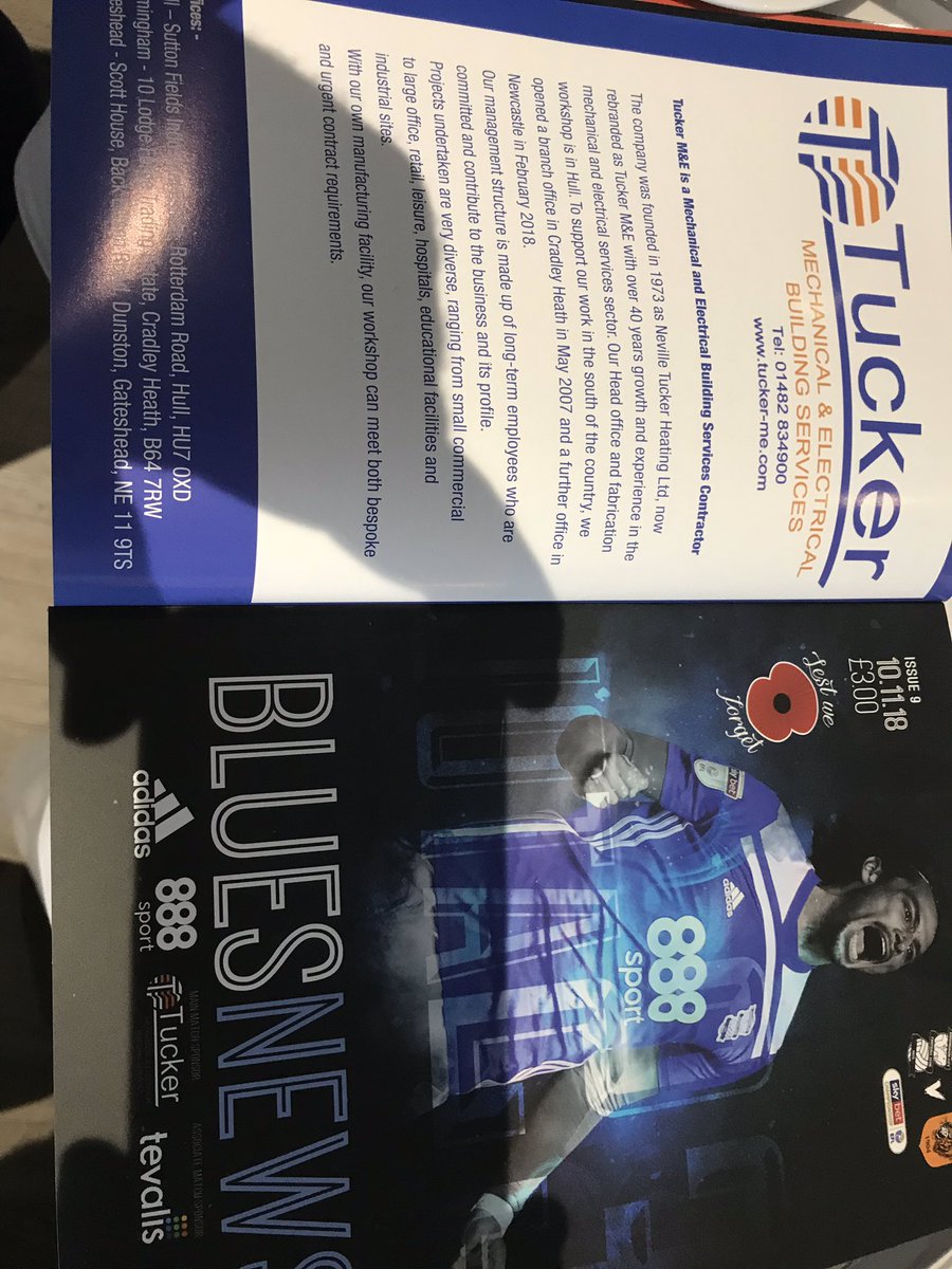 Tucker  M &amp; E main March sponsors at Birmingham verse Hull