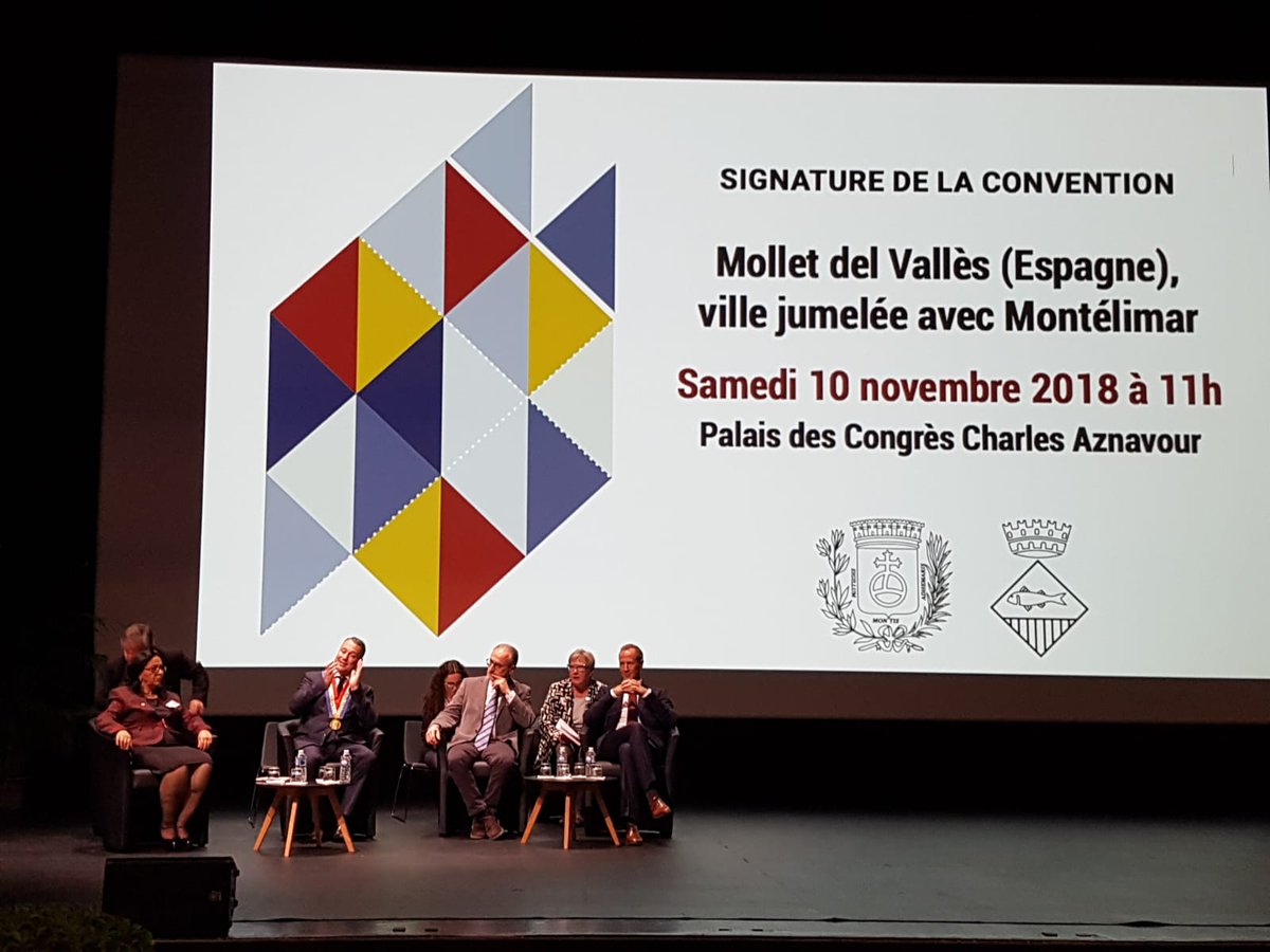 ajmollet's tweet photo. Amb l'acte formal que s'està celebrant en aquests moments a @VMontelimar #Molet i aquesta fantàstica ciutat francesa s'han agermanat https://t.co/OdNcMQhCFr