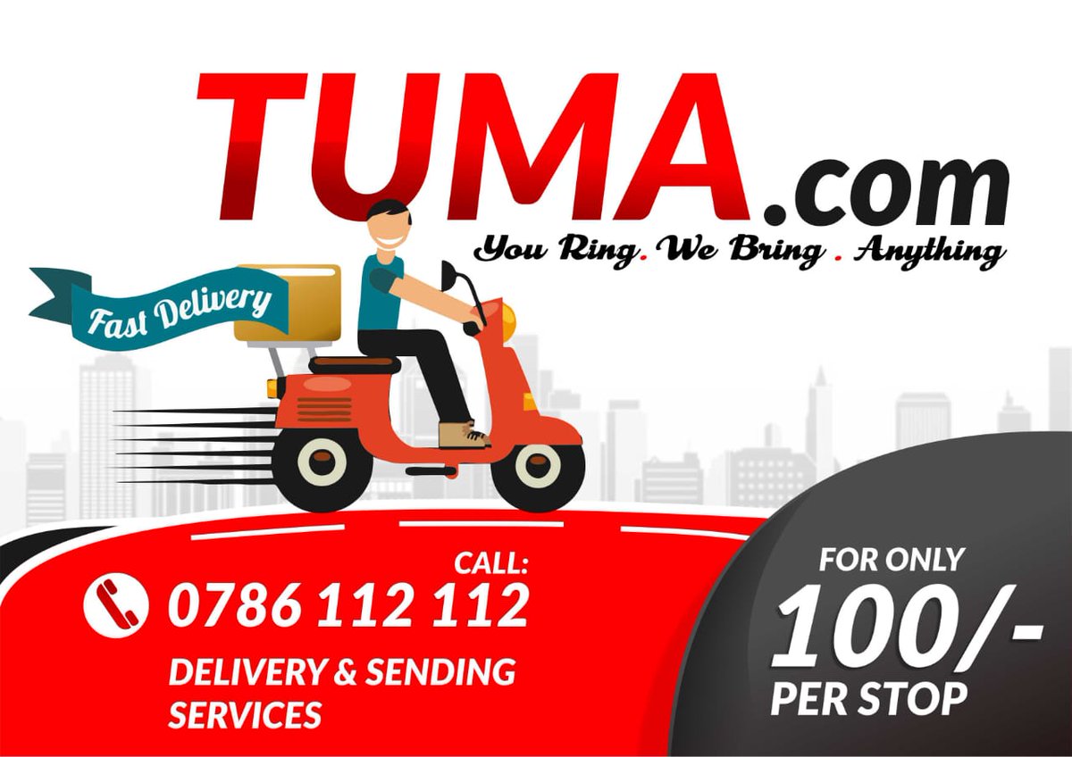AbubakarBaasba's tweet photo. Have you ever been in a situation where you can't leave home or office and would like something to be delivered?#TUMA.com is the solution to you. Get the fastest and efficient delivery service in Mombasa with excellent customer service. Just ring and we will bring anything... https://t.co/gjgYcFyRBm