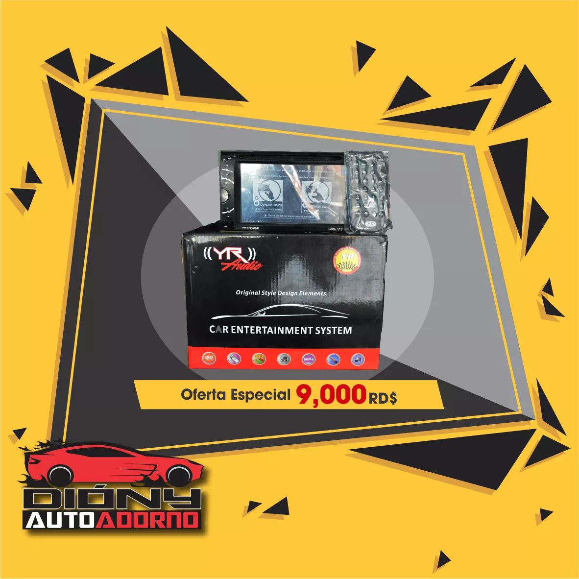 AutoAdornoDiony's tweet photo. Auto Adorno Dióny, tiene precios especiales en todos sus reproductores de música. Llama o escribe por whatsapp para mas información (829) 866-3178.
#autoadornodiony #electroauto #reroductor #musica #equipo #instalaciondemusica #autoadorno https://t.co/flZpc6Cano