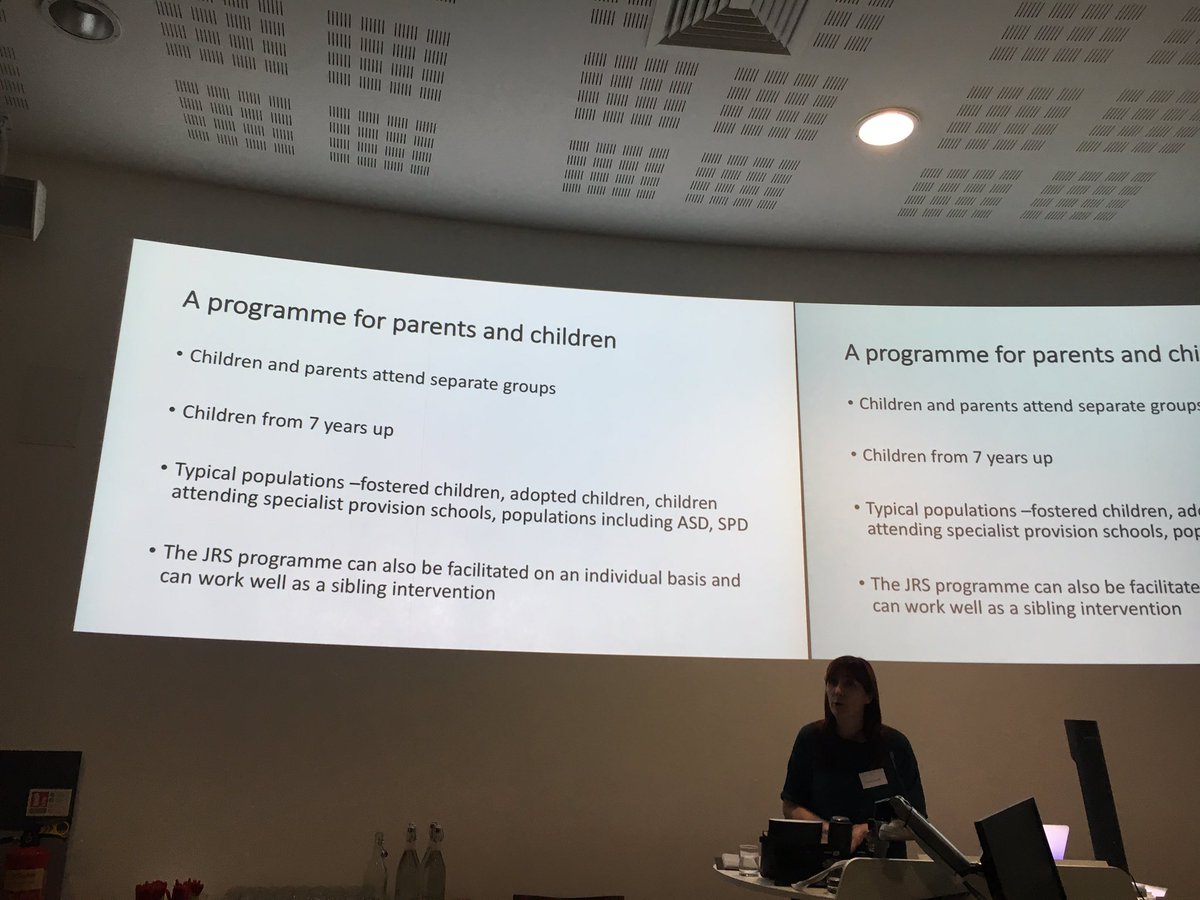 SINetwork's tweet photo. Tessa Scully presenting on the #justrightstate programme, a programme that gives children tools to #selfregulate &amp; enables them to become more emotionally aware of themselves &amp; others. #SensoryIntegration2018 https://t.co/gicRZhWcYZ