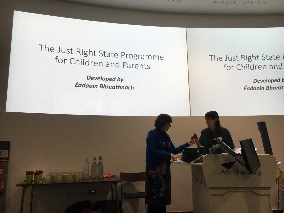 SINetwork's tweet photo. Tessa Scully presenting on the #justrightstate programme, a programme that gives children tools to #selfregulate &amp; enables them to become more emotionally aware of themselves &amp; others. #SensoryIntegration2018 https://t.co/gicRZhWcYZ