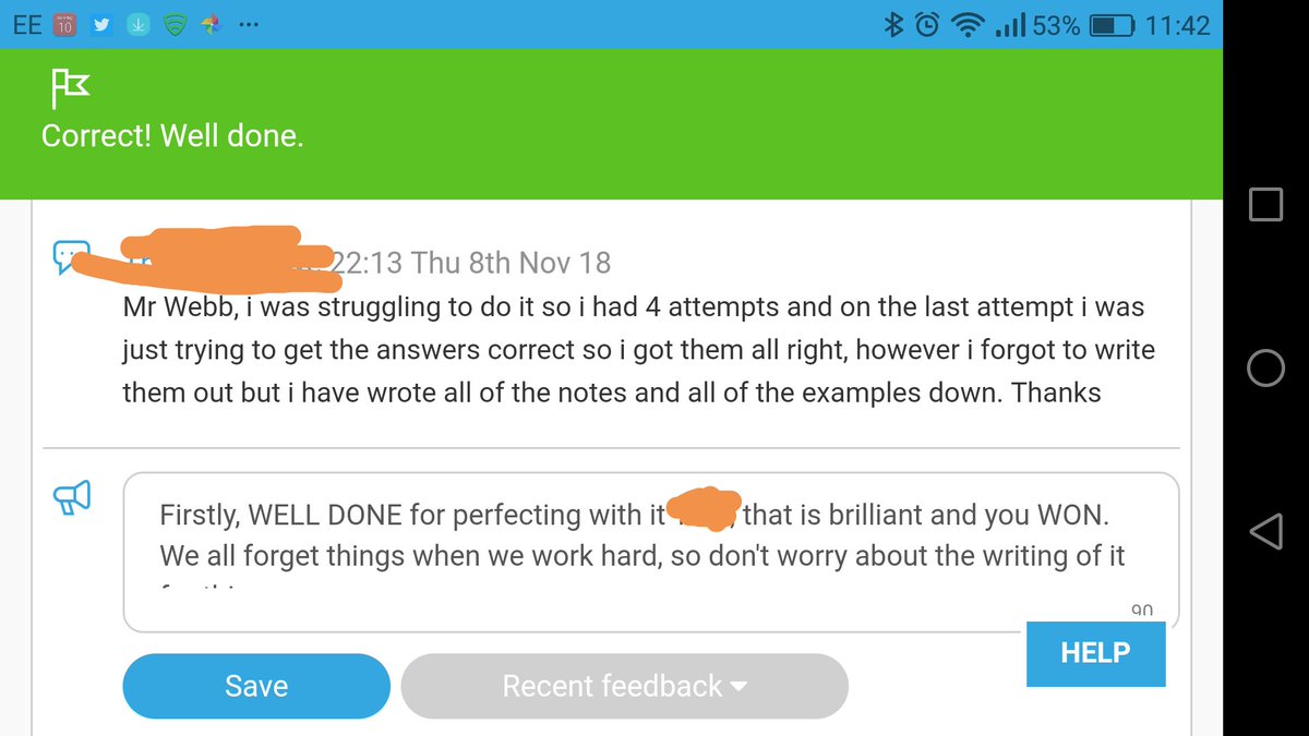 KidsgroveMaths's tweet photo. We ensure all students write all questions and show full working when learning independently on @hegartymaths.
Here is an exception. Perseverance pays off!
Another great point made in a comment, read today... "You learn by your mistakes". 
So true!
@uakidsgrove 
@ShawEduTrust https://t.co/rLJV8EReb3