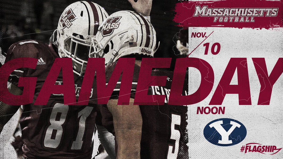 UMassFootball's tweet image. RISE AND SHINE

🏈 vs. BYU
📍 @GilletteStadium
⏰ Noon
📰 bit.ly/2PLBDrC
📺 Eleven Sports/NESN
💻 bit.ly/2xVrgrh

#Flagship 🚩
