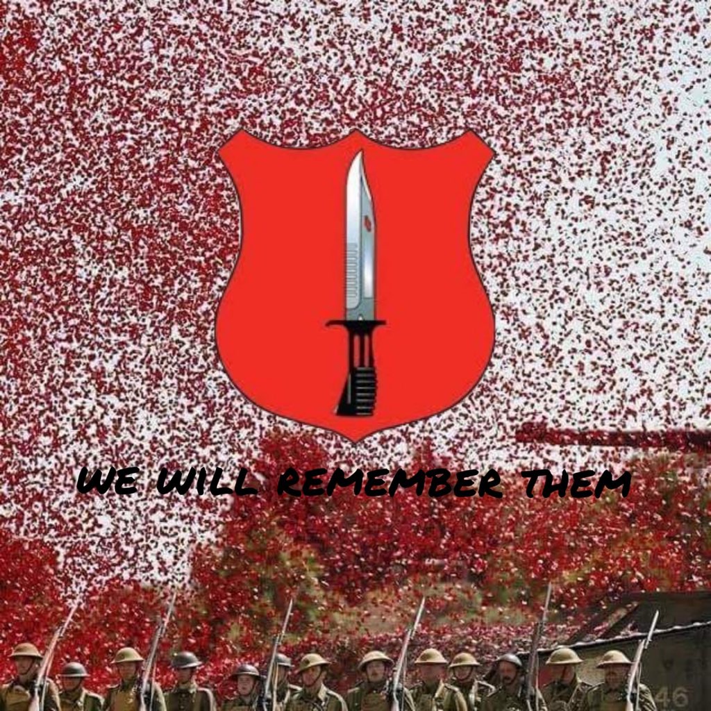 They shall grow not old, as we that are left grow old:
Age shall not weary them, nor the years condemn.
At the going down of the sun and in the morning