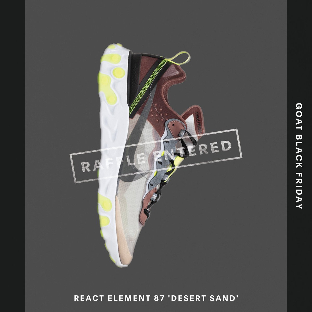 AngeloDAngelo85's tweet photo. Enter the #GOATBlackFriday Raffle for your chance to win the most coveted sneakers and other prizes. @goatapp https://t.co/AhCAOW2geE https://t.co/zOM7G1iMTy