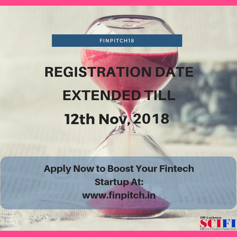 FinPitch's tweet photo. As Per Demand
Registration Date Extended Till 12th Nov
Do You Also Want To Boost Your Fintech Startup?
So Apply Today For Free At: https://t.co/gctUkhoJde
Amazing Prizes Worth Upto INR 20 Lacs in Cash, Seed Money , Incubation Support.
#fintech #financialinclusion #fundraising https://t.co/dnxFAUovlv