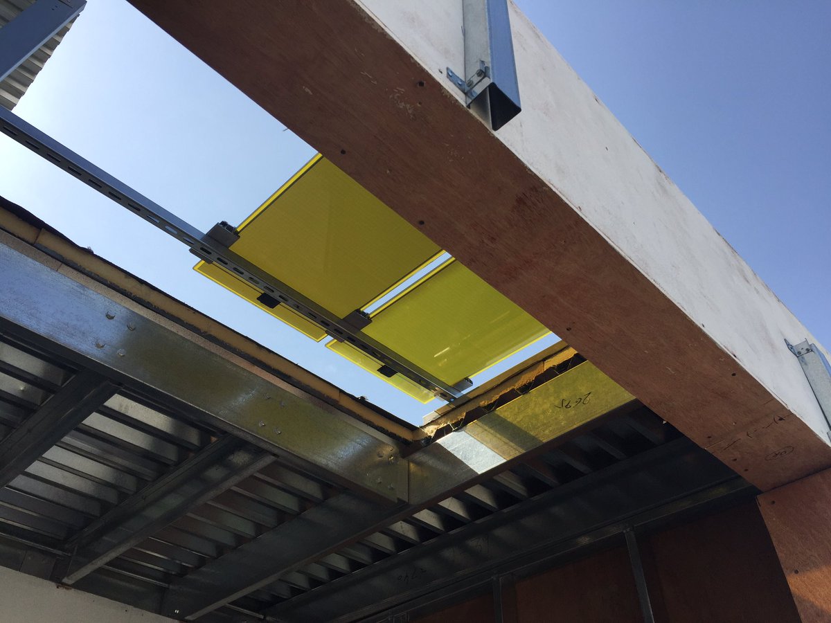 orahouse_hw's tweet photo. We don’t call it a “solar” Decathlon for nothing! @orahouse_hw has four different kinds of #solar #PV set in different angles and orientations: and solar #thermal as well. Our #Design also enjoys the #aesthetics of these clever, #energy-generating bits of kit! #sdme2018 https://t.co/0wLOk7ShI5