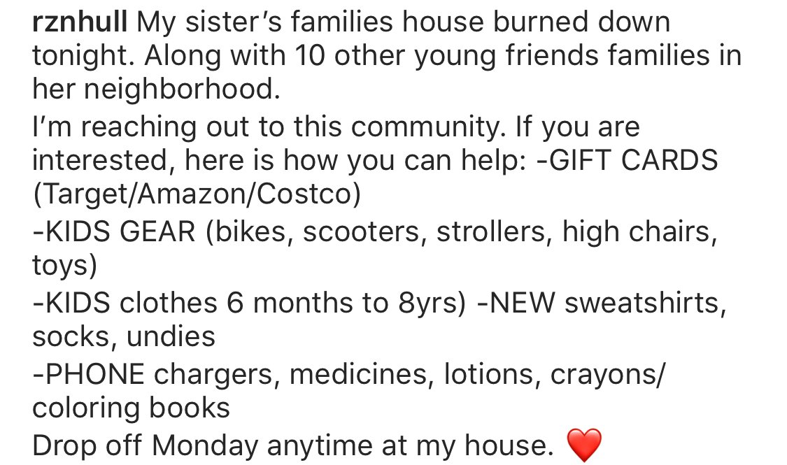 hunter_hull's tweet photo. My Aunt and uncle’s home burnt down this afternoon. They have 3 young boys. They have a change of clothes and a few photos. If you could Venmo or donate anything, it would be greatly appreciated. Share this with everyone. My aunts Venmo is 
meg-saxton ! 

RT please https://t.co/yvtFmB0SDG
