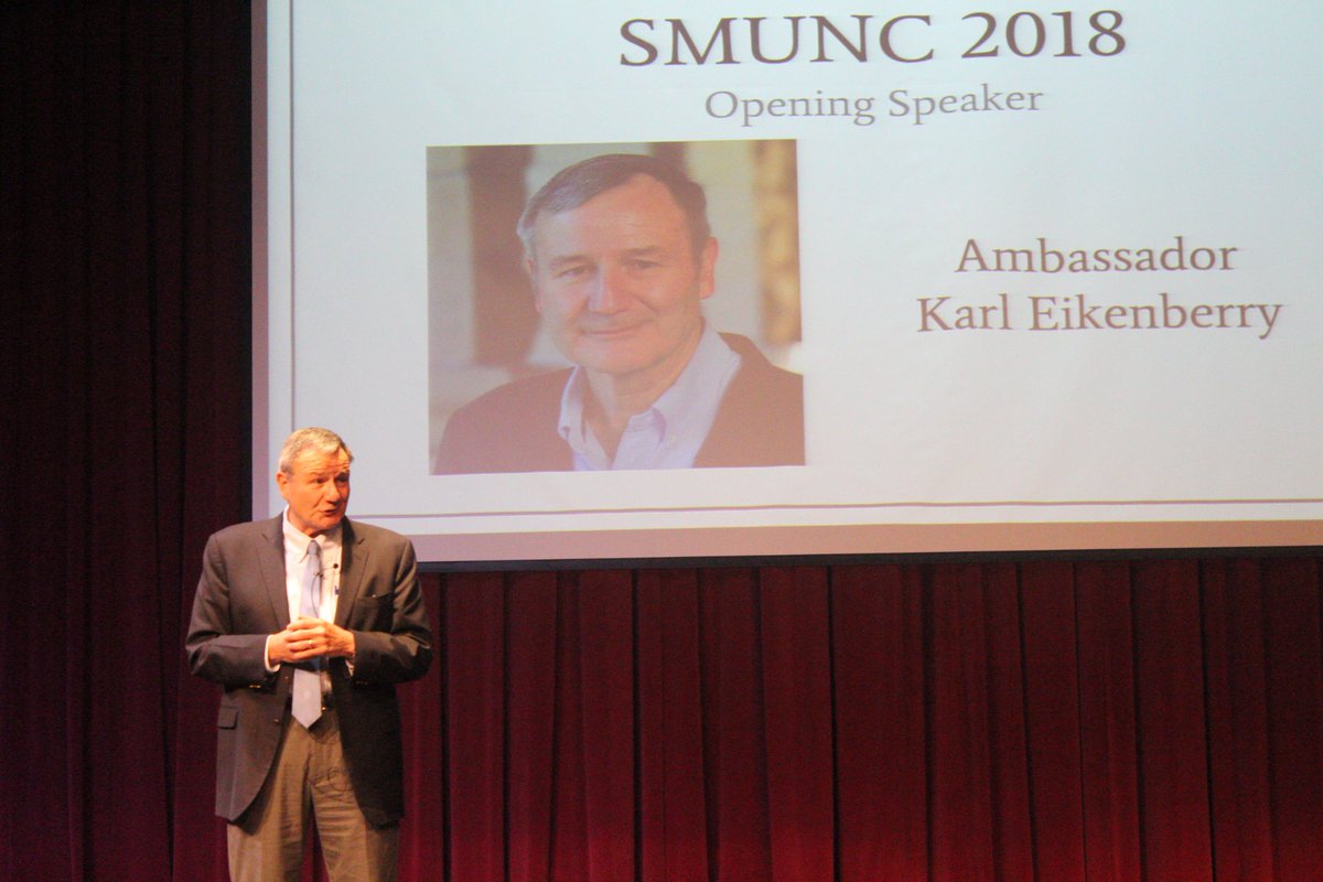 StanfordModelUN's tweet photo. A big thank you to Ambassador Eikenberry for opening our conference. https://t.co/nZ3XzDlLHc