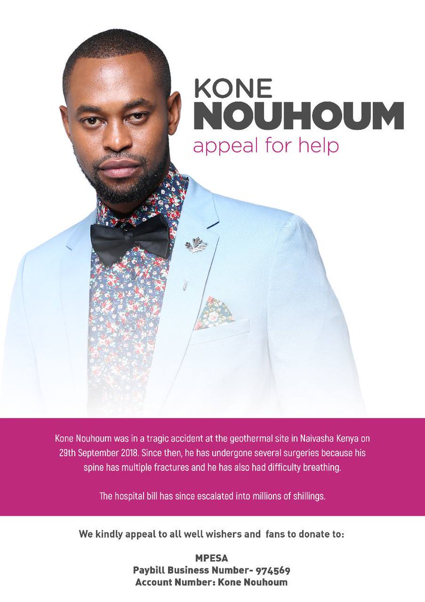 SubiraFeature's tweet photo. In support of @MaishaMagicEast #Selina Actor Kone Nouhoum who is currently in ICU, #SubiraFilm will donate part of the proceeds of regular ticket bought by filmmakers towards Kone's medical bill. Regular tickets are Ksh.2k each. Paybill 641331 Account:Your name #letsdoitforKone https://t.co/2oHgj2R8in