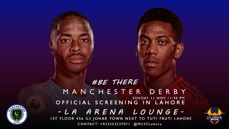 MCSCLahore's tweet photo. 📽️° OFFICIAL Screening in Lahore:
⚽° Manchester Derby
☕° La Arena Lounge
📢° G3 Johar Town Next to Tuti Fruti Lahore
👤° Talha Gohar
📲° +923353237071
#MCSCLahore #MCPS #mancityosc #ManchesterDerby @ManCity 🔵🔴 https://t.co/yNAnW01Ioj