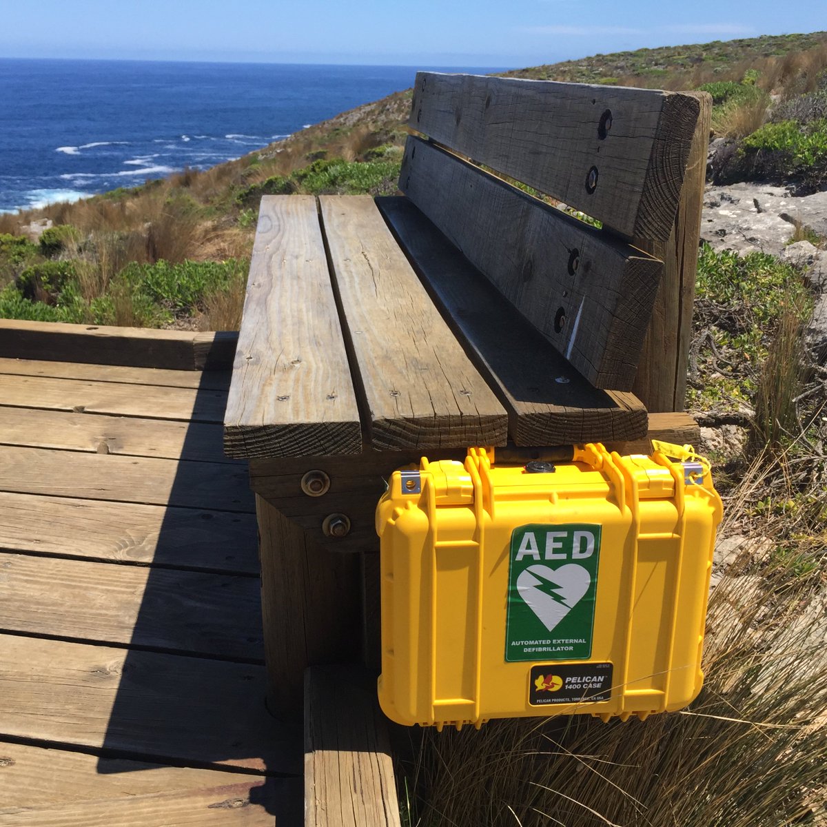 KangarooBeach's tweet photo. Is this Australia’s most remote AED?  Installed at Cape du Coudeic / Admiral’s Arch seal colony in Flinders Chase National Park, this AED is a welcome addition to the @HeartSafeKI @_KangarooIsland network of 24/7 AEDs.  Logged with @GoodSamApp - next the @SA_Ambulance registry https://t.co/TfjCQX9ZoM