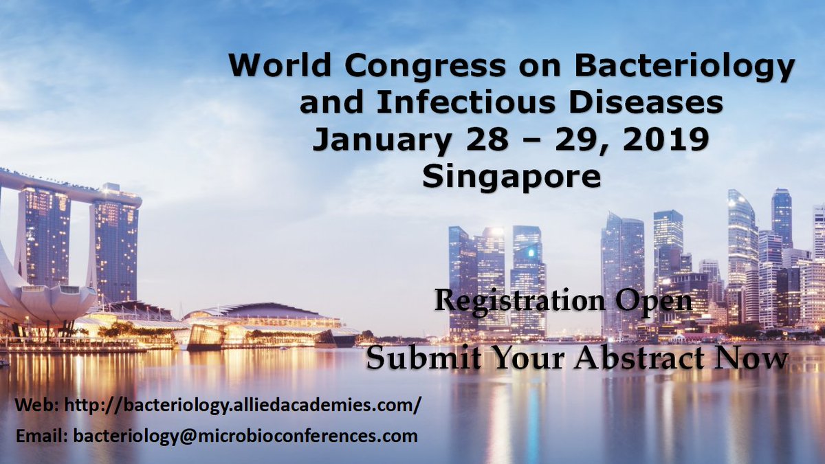 bacterialmeet's tweet photo. @TheKunaalVerma World Congress on Bacteriology and Infectious Diseases January 28 -29 2019 
Singapore
https://t.co/3K5GZXq9Xi https://t.co/fPSptlaYQl
