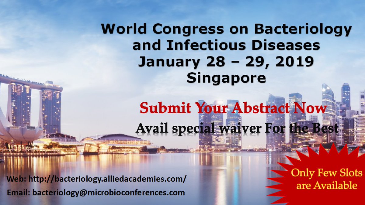 bacterialmeet's tweet photo. @MulveyLab Speaker invitation- World Congress on Bacteriology and Infectious Diseases January 28 -29 2019 
Singapore
https://t.co/3K5GZXq9Xi https://t.co/cUIJDFxTZw