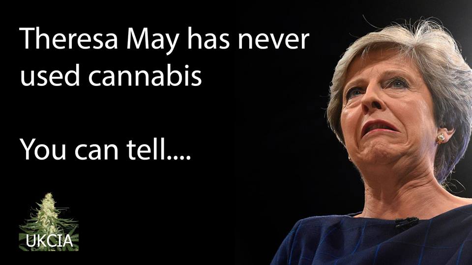 UKCIA's tweet photo. Theresa May has never used #cannabis. Don't let yourself turn out like her #clearuk #ukcsc #normluk https://t.co/MYPTvbVFlV