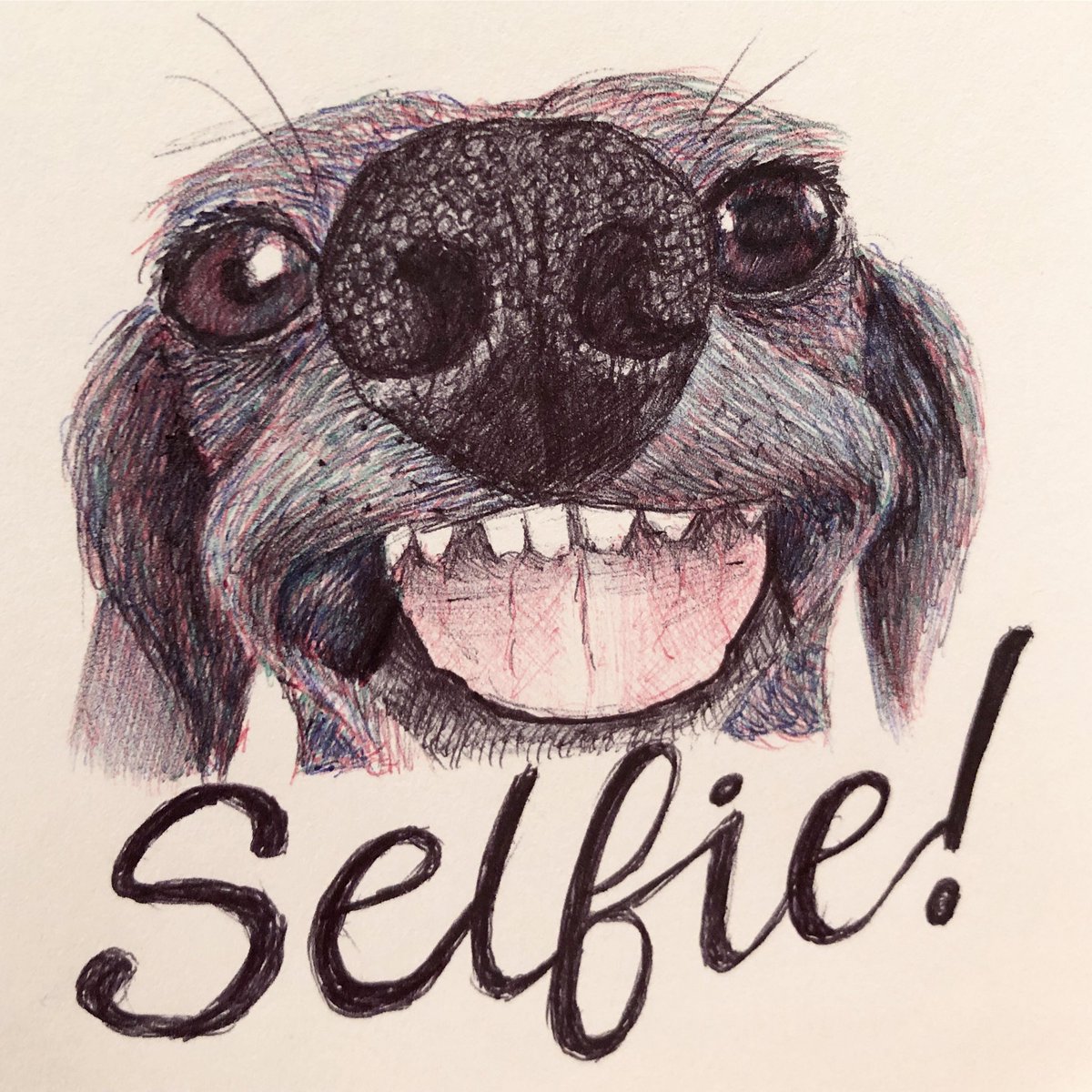 TCArt0's tweet photo. My face when I try to selfie...
🤪
.
.
#art #biroart #ballpointpen #doodle #drawing #sketch #traindoodle #dog #selfie https://t.co/fWbJJX3M6B