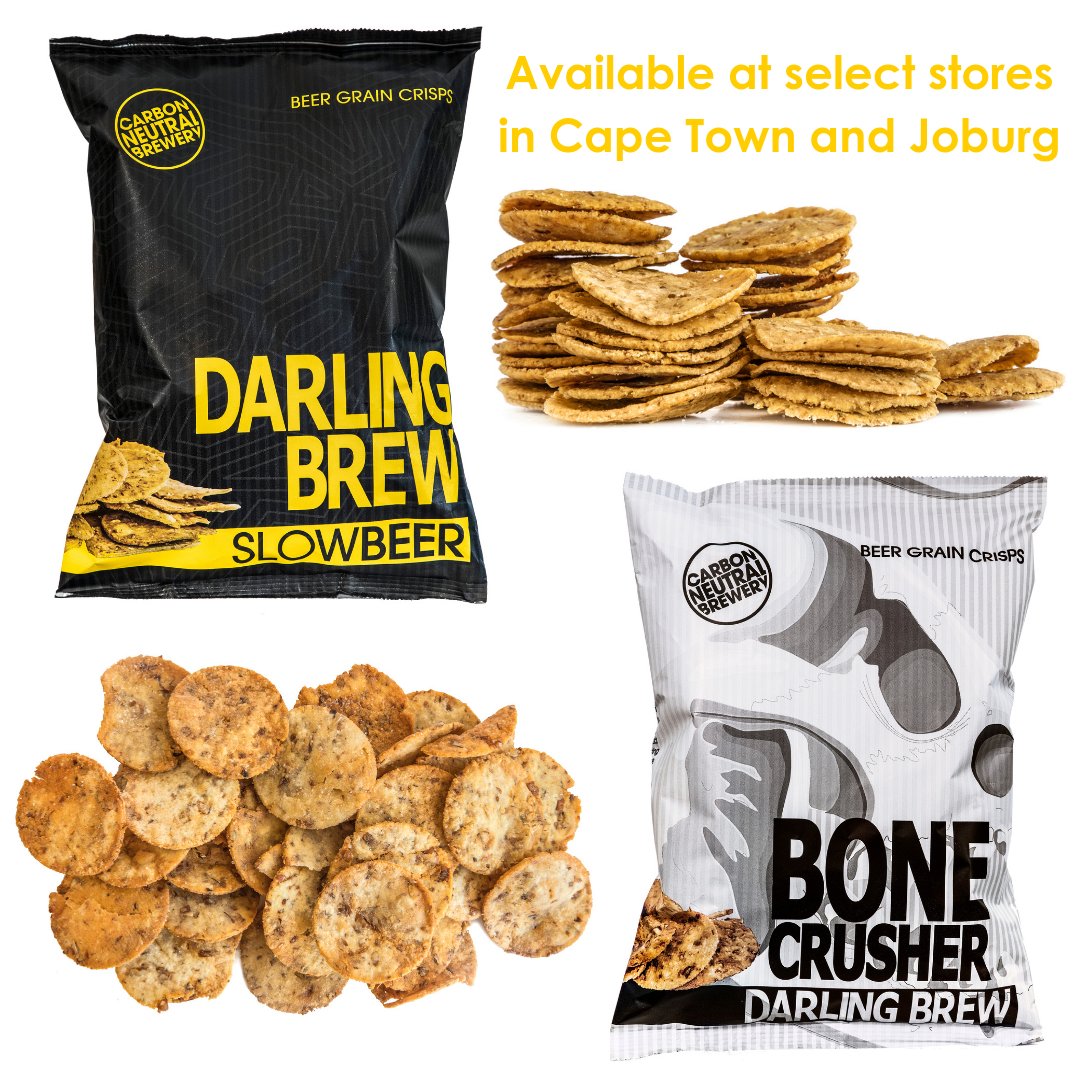 DarlingBrew's tweet photo. Darling Brew Beer Grain Crisps are now available in #Joburg at Loco Liquor Crowthorne and Tops Radiokop.
Made from 40% spent grain, a by-product of the brewing process, you can enjoy the Slow Beer and Bone Crusher flavours without the alcohol content.
#DarlingBrew #GrainCrisps https://t.co/1ob9sBVu2S