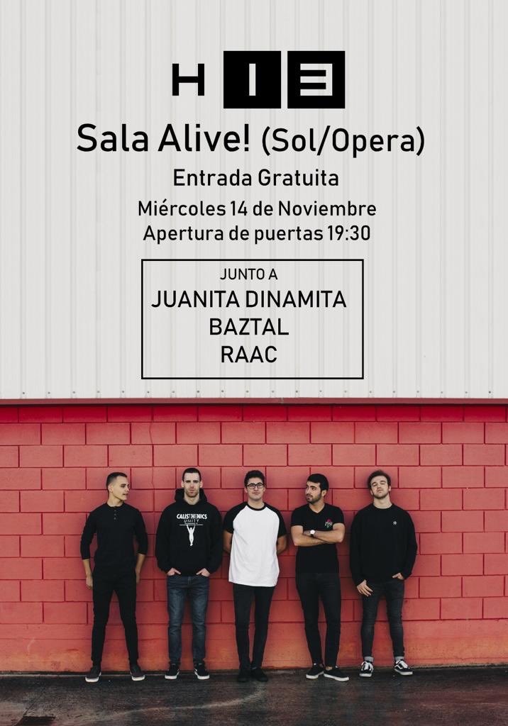 madfuzzmusic's tweet photo. El próximo miércoles tenemos jaleazo del bueno con @h13official @batzalband @juanitadinamita @arteraac. Entrada gratuita. 19:30 en @AliveMusicBar https://t.co/vyowSm9dlL