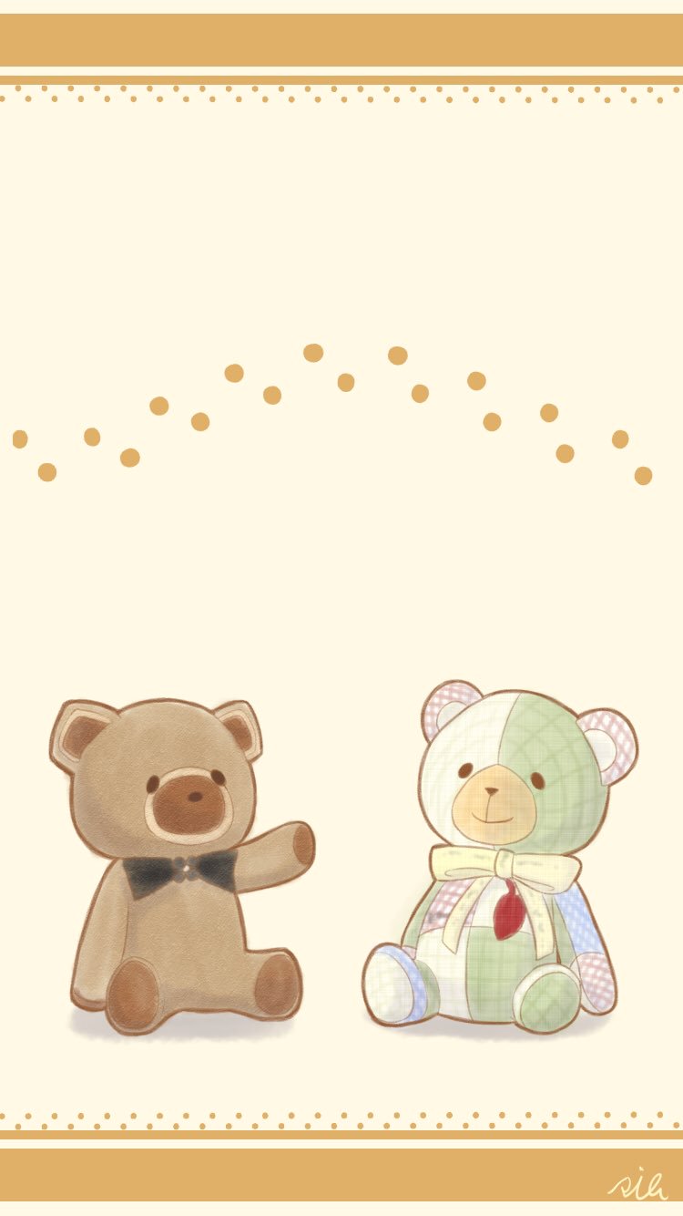 تويتر シブキ على تويتر キチくまとパチクマの壁紙作りました 絵の中だけではほのぼのに Scp T Co Rrgogae53p
