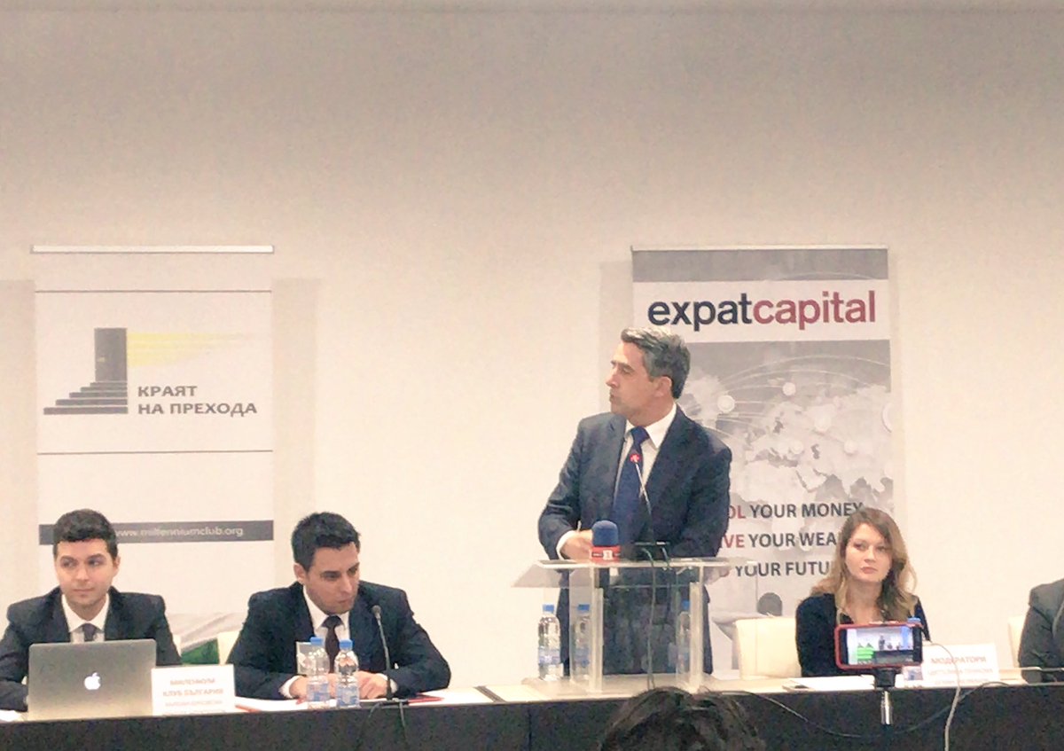 millenniumbg's tweet photo. President Plevneliev is optimistic about #Bulgaria2040 but highlights the need of a concrete program for #Bulgaria2030 with emphasis on human rights, European values and sustainable development. #millenniumbgkrai https://t.co/DwsjdfF8rs