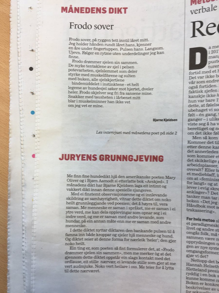 eide_per⁩, det står eit hundedikt i Klassekampen i dag., image size:900x1200