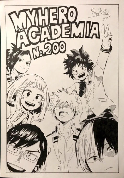 やっとヒロアカ完成いたしました〜✨プレゼント用なので頑張りました?でも全然描いてないからやっぱり画力落ちましたね〜?

#ヒロアカ
#模写 
