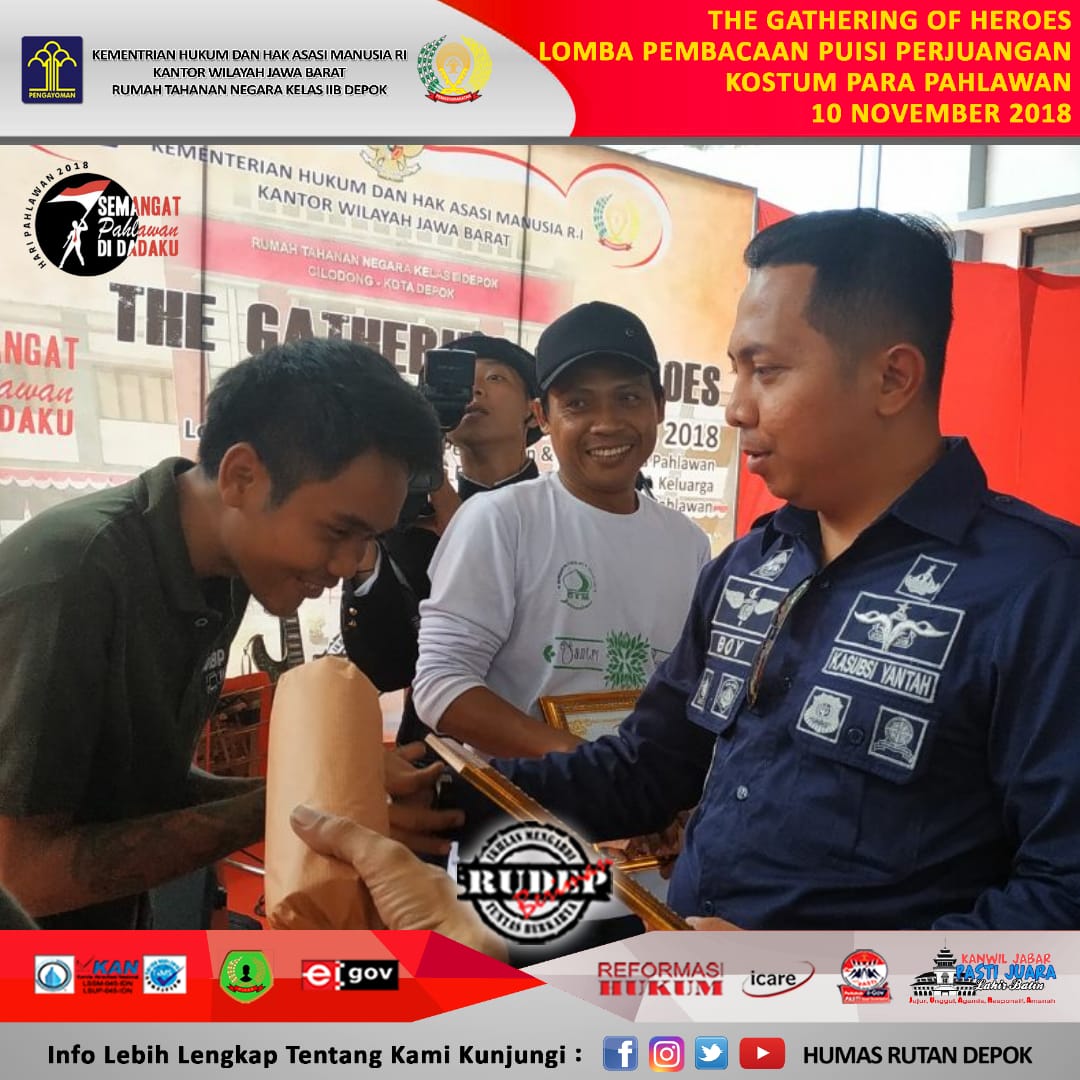 DepokHumas's tweet photo. Peringatan hari Pahlawan #HariPahlawan 
#gatheringofheroes 
@HMKanwilJabar 
@DITJEN_PAS 
Di Rutan Depok Jawa  Barat. https://t.co/e8ljIhLm7j