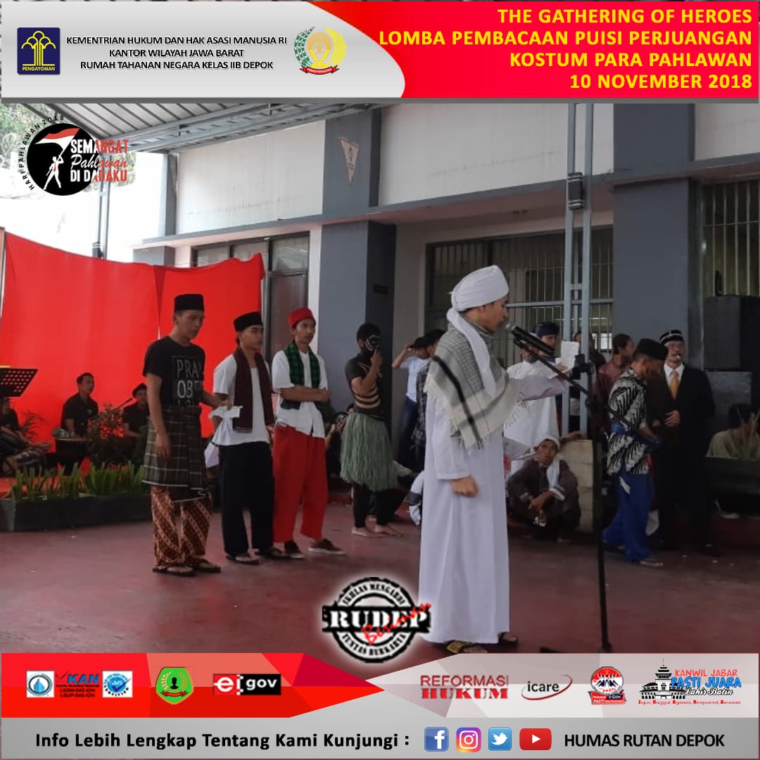 DepokHumas's tweet photo. Peringatan hari Pahlawan #HariPahlawan 
#gatheringofheroes 
@HMKanwilJabar 
@DITJEN_PAS 
Di Rutan Depok Jawa  Barat. https://t.co/e8ljIhLm7j