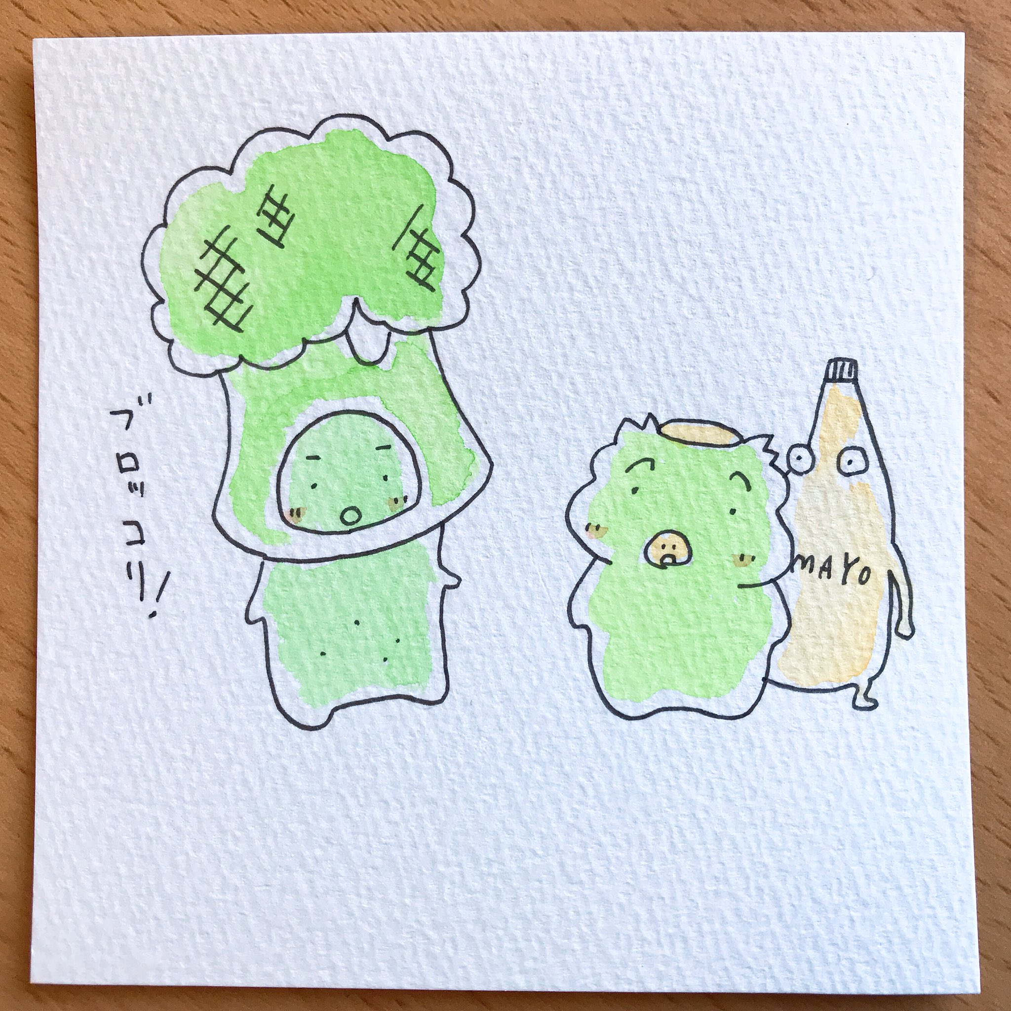 カッパ創作基地 ブロッコリー カッパのケロくんときゅうりくん カッパ かっぱ 河童 妖怪 ゆるい イラスト かわいいイラスト イラスト 癒し 落書き 食べ物 食べ物イラスト 長野市 絵描きさんと繋がりたい T Co Djozrbyli5
