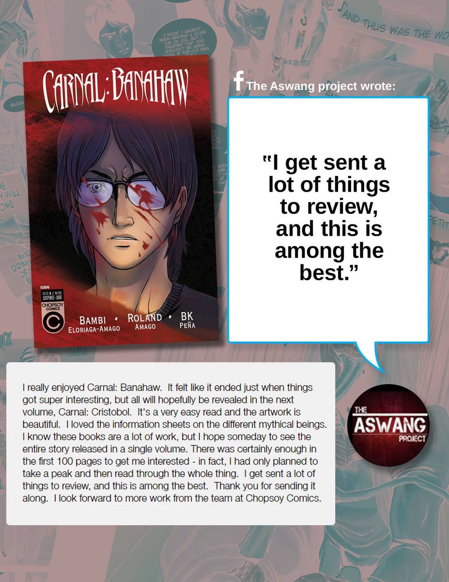 burnspena's tweet photo. A review from #theaswangproject for our book, Carnal:Banahaw. See you next week at #komikon2018 #komiks #komikslife https://t.co/fgR1Koh7L8