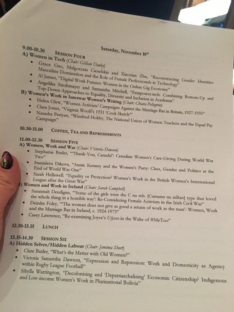 DeirdroFoley's tweet photo. Interesting day ahead here in Newcastle at #womenworkandactivism - looking forward to speaking on the marriage bar in Ireland later! https://t.co/CD2U2Cubm4
