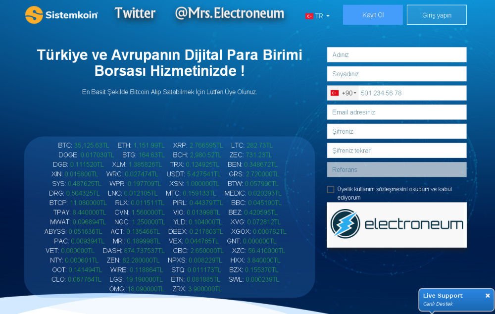 Mrs_Electroneum's tweet photo. #Electroneum is listed on SistemKoin 🇹🇷
https://t.co/eAkEPW6VGt
Main visitors this exchange are people from #Turkey. 🇹🇷
#sistemkoin #sistemcoin #sistem #koin sistem coin #systemkoin Sistemkoin - Türkiye'nin En Büyük Bitcoin ve Altcoin Borsası. #ETN Info, Markets & Trading. https://t.co/5LS1lSSjAg