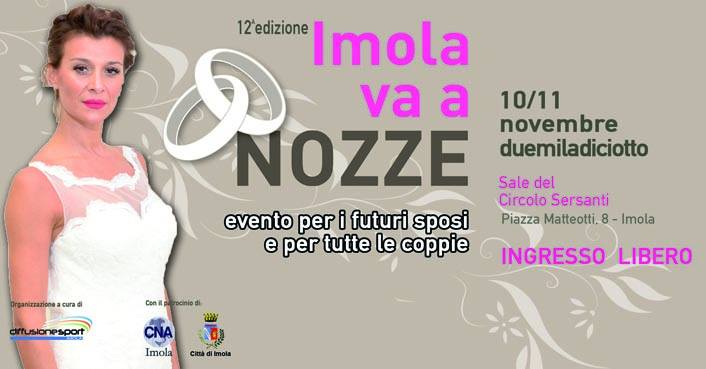 IMOLA VA A  NOZZE,  un appuntamento da non perdere per i futuri sposi 2019 dell'Emilia Romagna.
Tra gli espositori presenti sarà possibile ammirare le ultime novità sui servizi fotografici di Black &amp; White Fotografia professionale per matrimoni 
sposieventi.com//black-e-white